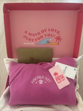 Pink Palm Puff Hot Pink Under the Sea Graphic Hoodie